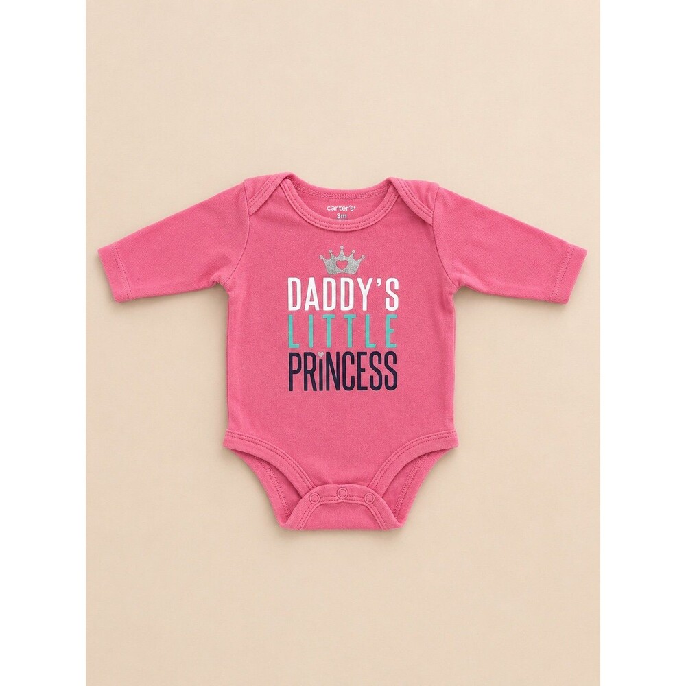 Carter’s “Daddy’s Little Princess” Pink Long Sleeve Bodysuit – 3M